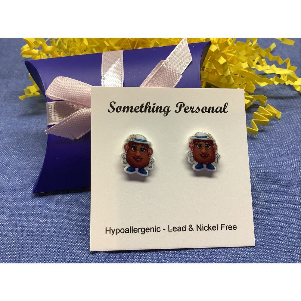 Mrs. Potato Head - Toy Store Inspired Post Earrings -- Gift Boxed - Chibi Cute